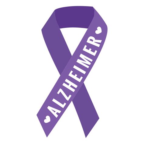 Alzheimer Ribbon Heart Badge Sticker Transparent Png And Svg Vector File