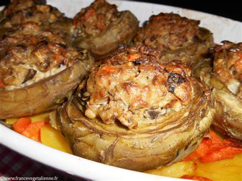 Artichauts farcis végétalien vegan France végétalienne