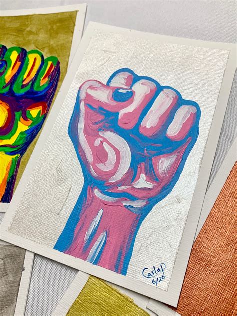 Orgullo LGBTQIA Bandera acrílico pintura Puño Arco Iris Gay Etsy España