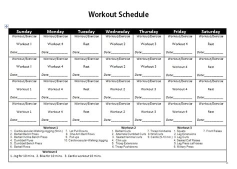 Weight Loss Exercise Schedule Pdf Bmi Formula