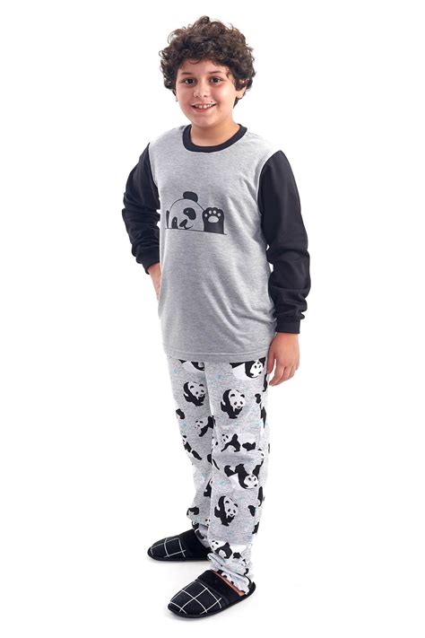Pijama Infantil Masculino De Inverno Flanelado Panda