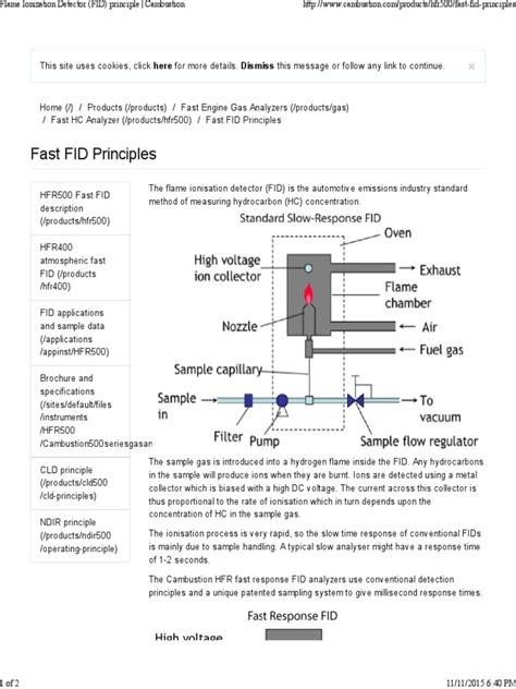 Flame Ionization Detector Fid Principle Pdf Laboratories