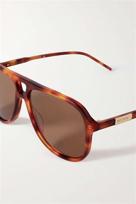 Gucci Eyewear Aviator Style Tortoiseshell Acetate Sunglasses Net A Porter