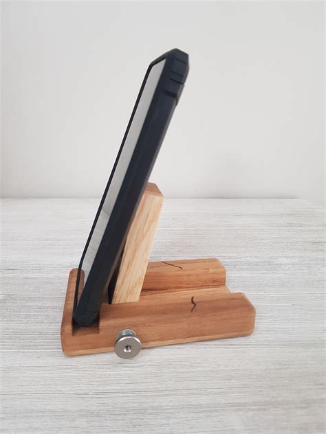 Handmade Oak Wood Adjustable Cell Phone Holder Etsy