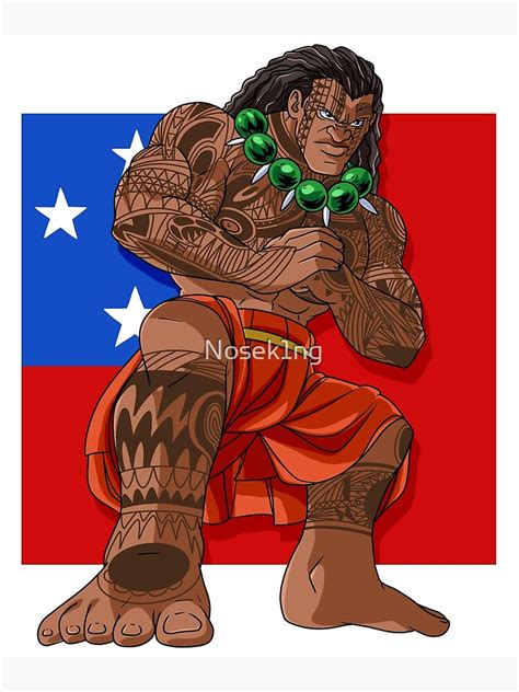 Samoan Pride Polynesian Tribal Samoa Flag Art Print For Sale By