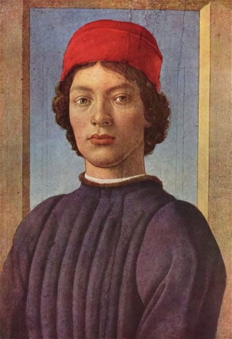 sandro botticelli retrato de  joven  gorra roja