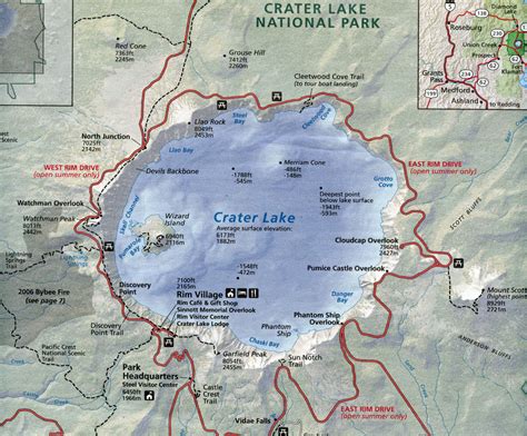 Oregon Crater Lake National Park Map