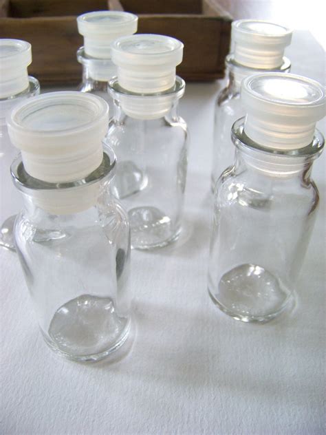 6 Vintage Glass Bottles / Set Of Glass Jars / Clear Glass | Etsy | Glass jars, Glass spice jars 