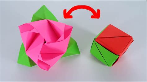 Origami Magic Rose Cube Diy 🌹🌹🌹 Anti Stress Toy From Paper Paper