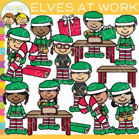 Elves At Work Clip Art Images And Illustrations Whimsy Clips