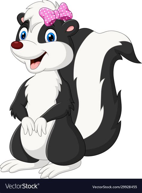 Cartoon Cute Skunk Girl On White Background Vector Image