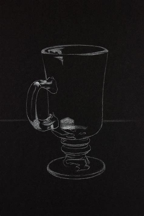 A Drawing Of A Coffee Cup On A Black Background