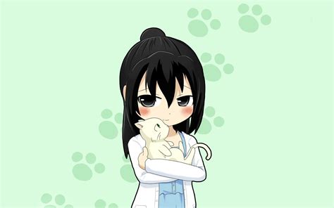 Download Wallpaper For 240x320 Resolution Cute Anime Girl Kitten