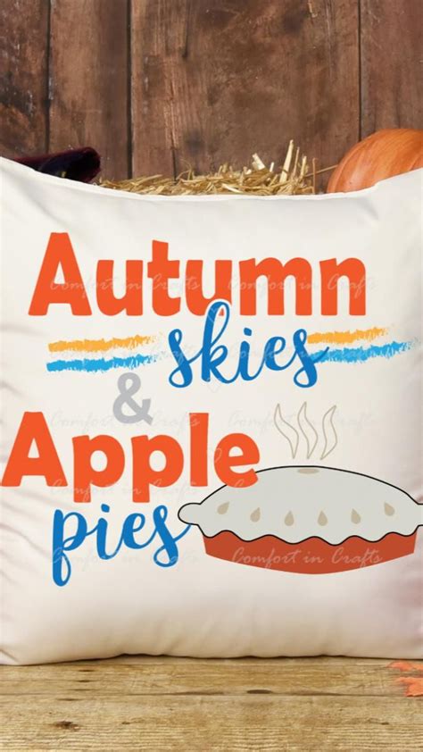Autumn Skies Apple Pies Svg For Cricut Silhouette Apple Pie Apple Crafts
