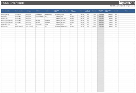18 Inventory Spreadsheet Templates Excel Templates