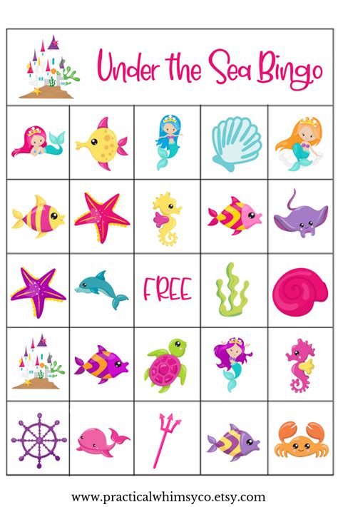Free Printable Mermaid Bingo Fun And Easy Mermaid Party