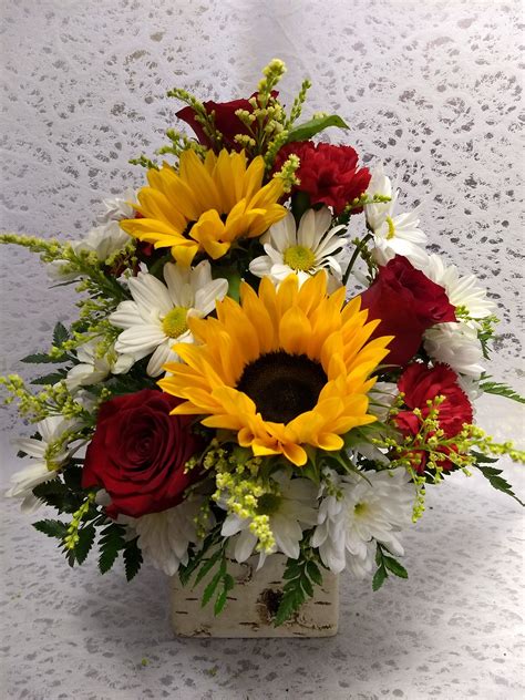 Send Sunflower And Roses And White Daisy In Downey Ca From Downey Chapel Florist The Best