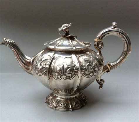 Victorian Silver Melon Shaped Teapot 333584 Tea Pots Silver Tea