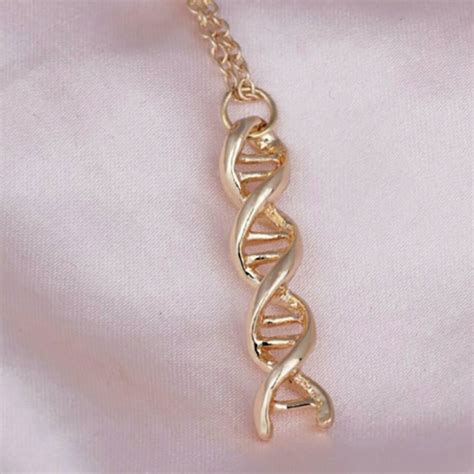 Gold Dna Double Helix Necklace By Jjnaildesign On Etsy