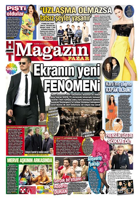 16 10 2016 Habertürk Magazin gazetesi ilk sayfa oku manşet haber