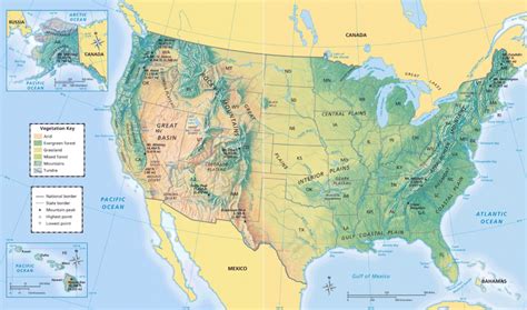 United States Physical Map Maplewebandpc Within Physical Map Of The