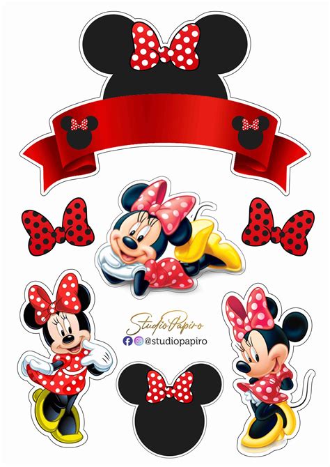 Topo De Bolo Minnie Vermelha Para Imprimir Minnie Mouse Stickers