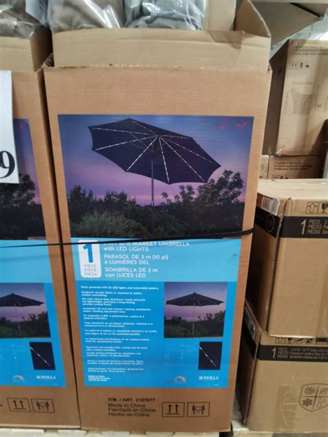 Costco 2127677 Sunvilla 10ft Solar Led Market Umbrella Costcochaser