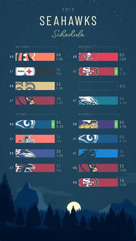 never really liked the official schedules so i redesigned it~ r seahawks