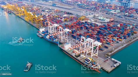 Transport Dock And Container Warehouse And Shipping Loading And