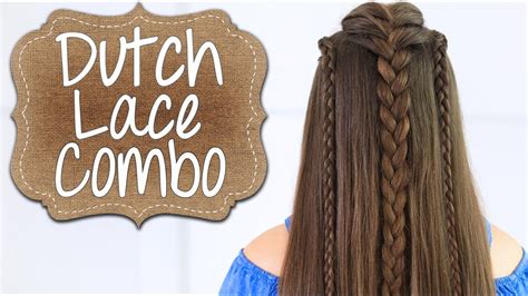 How To Create A Dutch Lace Braid Combo Long Hairstyles Youtube