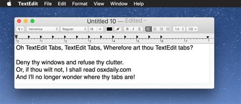 Using Textedit Tabs On Mac