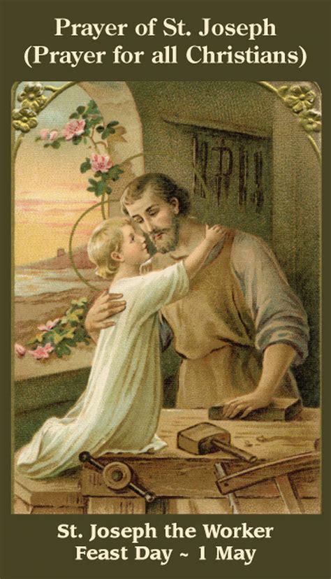 St Joseph The Worker Prayer Card St Joseph Novena Christmas In