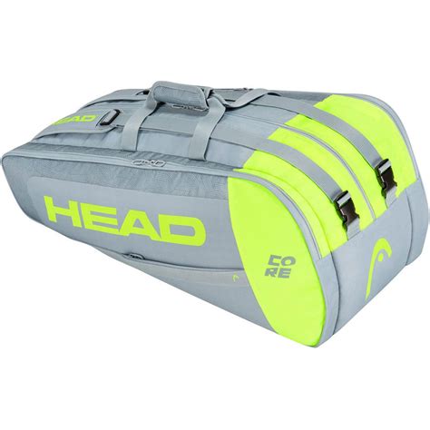 Head Core 9r Supercombi Racket Bag Greyneon Yellow
