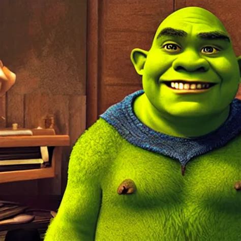 Shrek As Mr Bean Movie Still Cinematic Lighting Stable Diffusion
