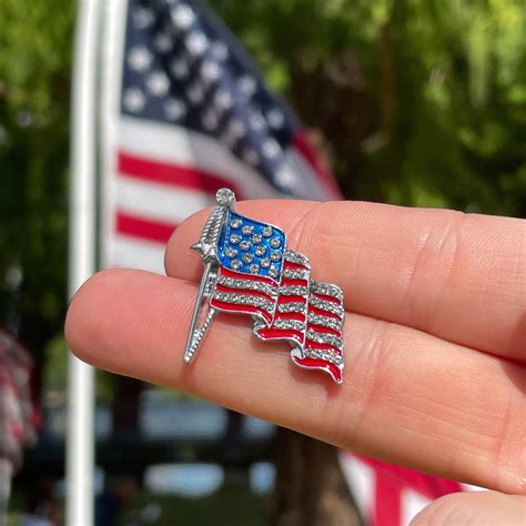 Sparkling American Flag Pin Veteran Project