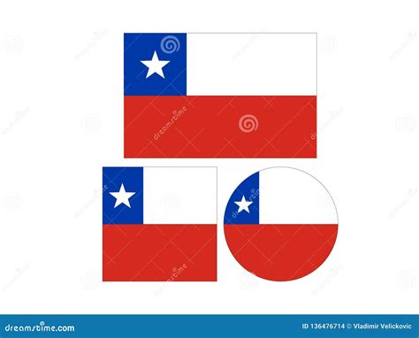 Chile Flags Republic Of Chile Stock Vector Illustration Of Star