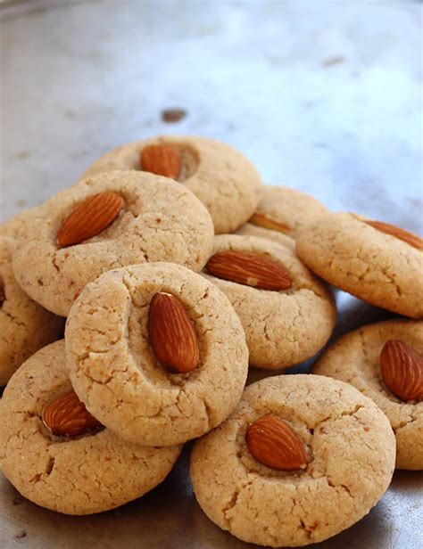 Almond flour cookies with soft and chewy centers and crisp edges loaded with chocolate and this delicious cookie dough was made last week and i froze it to bake fresh cookies whenever i wanted. Almond Cookies - Eggless Almond Flour Cookie Recipe with Step by Step Photos