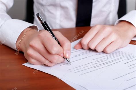 Persons Hand Signing Document Stock Photo By ©sergeynivens 2505951