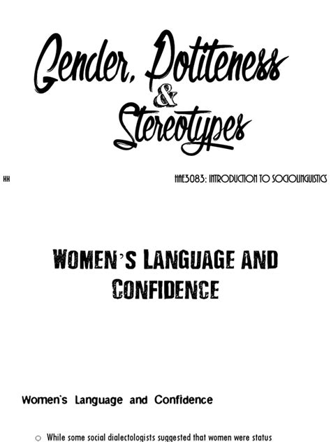8 Gender Politeness And Stereotypes Pdf Pdf Sexism Femininity