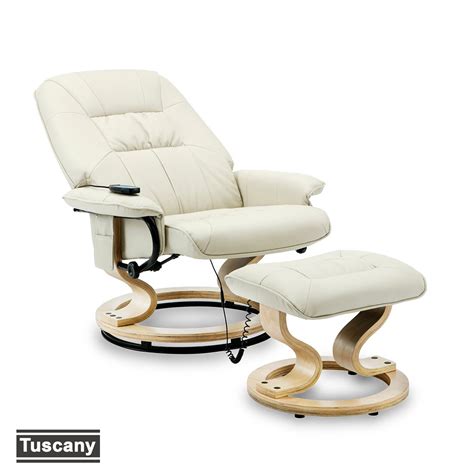 From microfiber fabric recliners to our legendary leather reclining chairs, you're sure to find a style that's perfect for your home. TUSCANY REAL LEATHER CREAM SWIVEL RECLINER MASSAGE CHAIR w ...