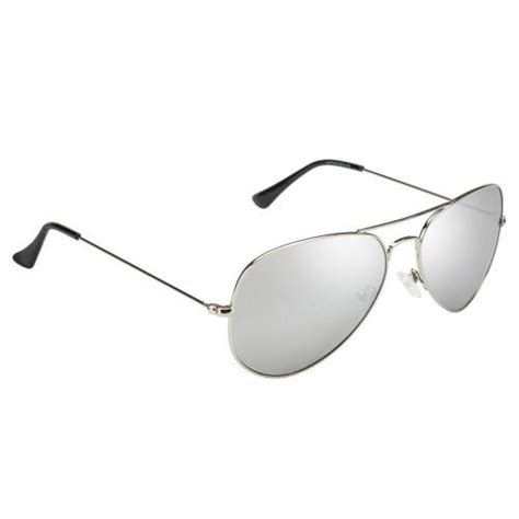 Buy Silver Lens Silver Frame Aviator Sunglasses For Men And Women