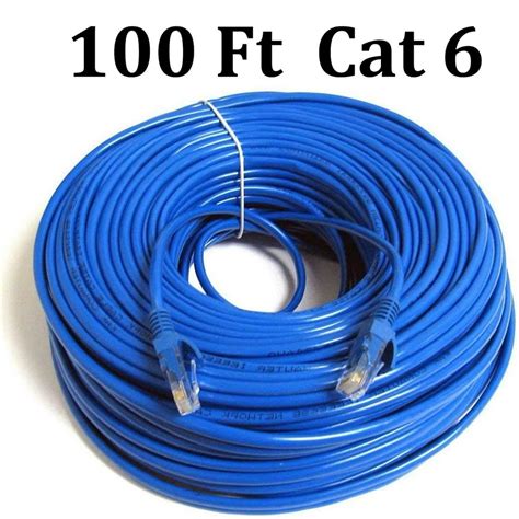 100ft Cat6 Ethernet Cable (Cat6 Cable, Cat 6 Cable) Blue -RJ45 LAN Network Cable 1000Mbps