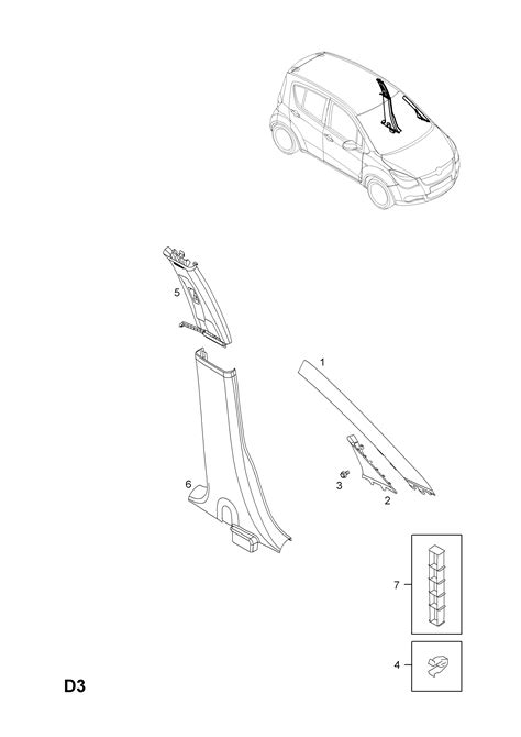 opel agila b centre pillar trim opel epc online