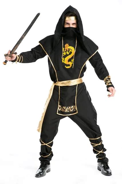 Superior Quality Black Ninja Cosplay Costume Adult Men Boys New