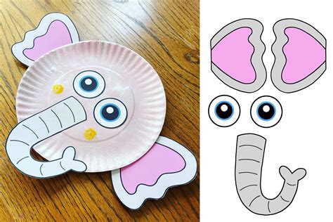 Paper Plate Elephant Craft For Preschool With Free Cutouts ⋆ The