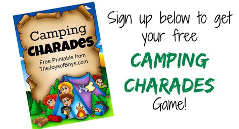 Camping Games Printable Camping Charades For All Ages