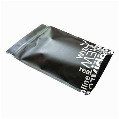 Custom Printed Matte Black Aluminum Foil Pouches Stand Up Packaging