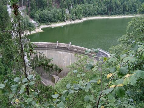 Borrowed from french barrage (barrage, barrier). Barrage de Châtelot (Villers-le-Lac/Les Planchettes, 1953 ...