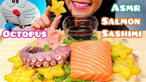 Asmr Salmon Sashimi And Octopus Mukbang Eating Sounds Youtube