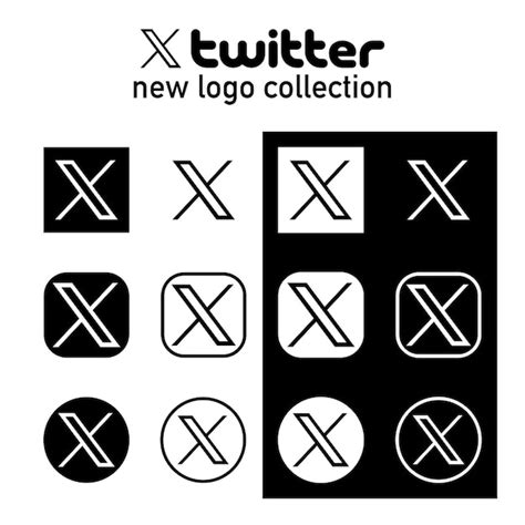 Premium Vector Twitter X New Logo Set 2023 Twitter X Logo Vector Pack